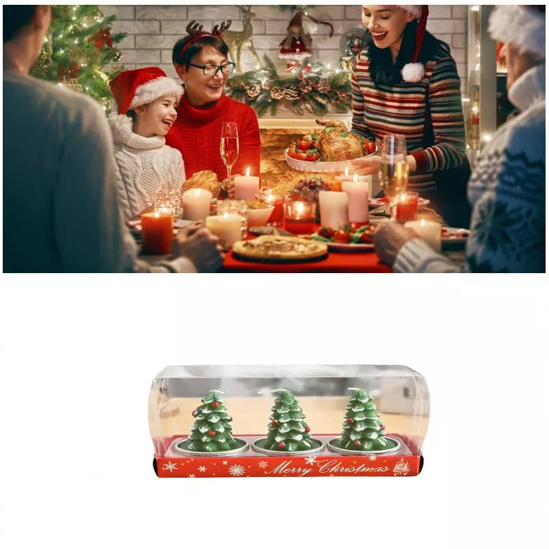 Weihnachtsbaumkerzen 3er Pack Grün