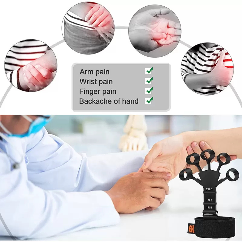 Fingertrainer mit 3 verschiedenen Widerständen im 2er-Pack Schwarz