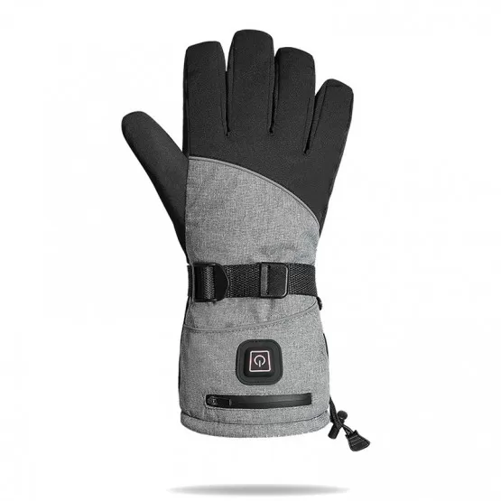 INF Schwarz-Graue beheizbare Handschuhe mit 2x 5000mAh Akkus -