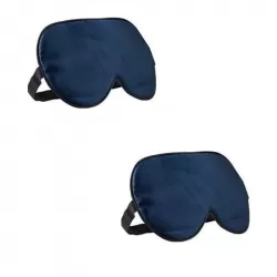 Schlafmaske Maulbeerseide 2er-Pack Dunkelblau