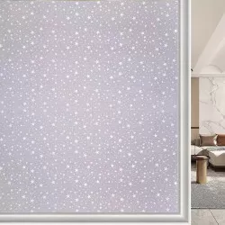 Dekorative Fensterfolie im Star-Stil, mattierter Sichtschutz 44.5x200 cm