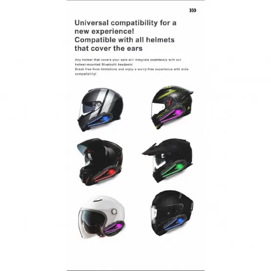 INF Motorrad-Helm Bluetooth-Headset mit Hartmikrofon  1000mAh, 30h,